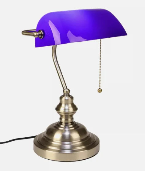Glass Banker Desk Lamp With E27 E26 Socket Switches