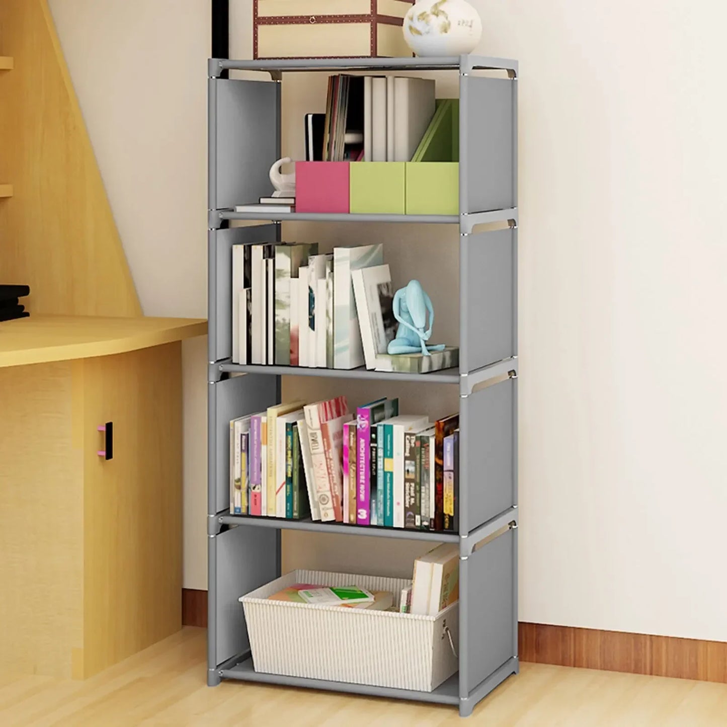 Bymaocar 4 Tier Bookshelf Storage Rack For Home Office