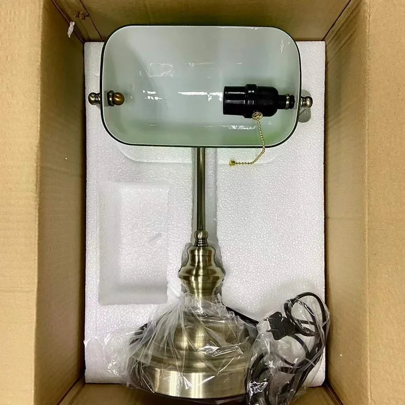 Newrays Glass Banker’s Desk Lamp with Zipper Switch