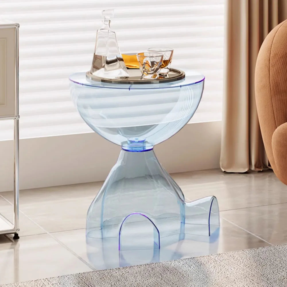 Transparent Round Coffee Table Modern Minimalist Plastic