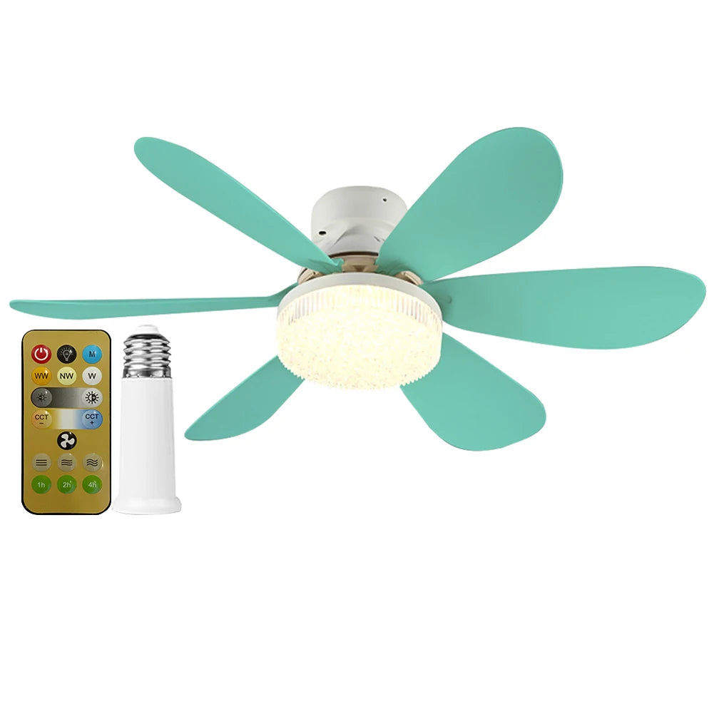 JOCESTYLE Ceiling Fan LED Lamp E27 Base Remote Control