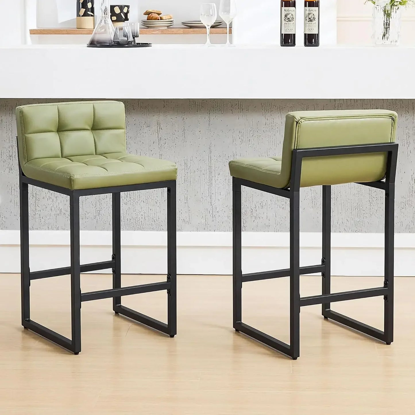 Neet Designs Bar Stools Upholstered Leather Counter Height
