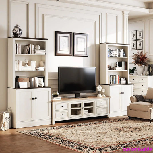 XMSJ Five Tier Bookshelf With Adjustable Shelves Cabinet