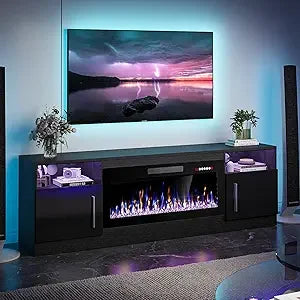 Electric Fireplace TV Stand With LED Lighting Entertainment