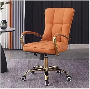 Ergonomic Adjustable Swivel Office Chair With Leather Armrests