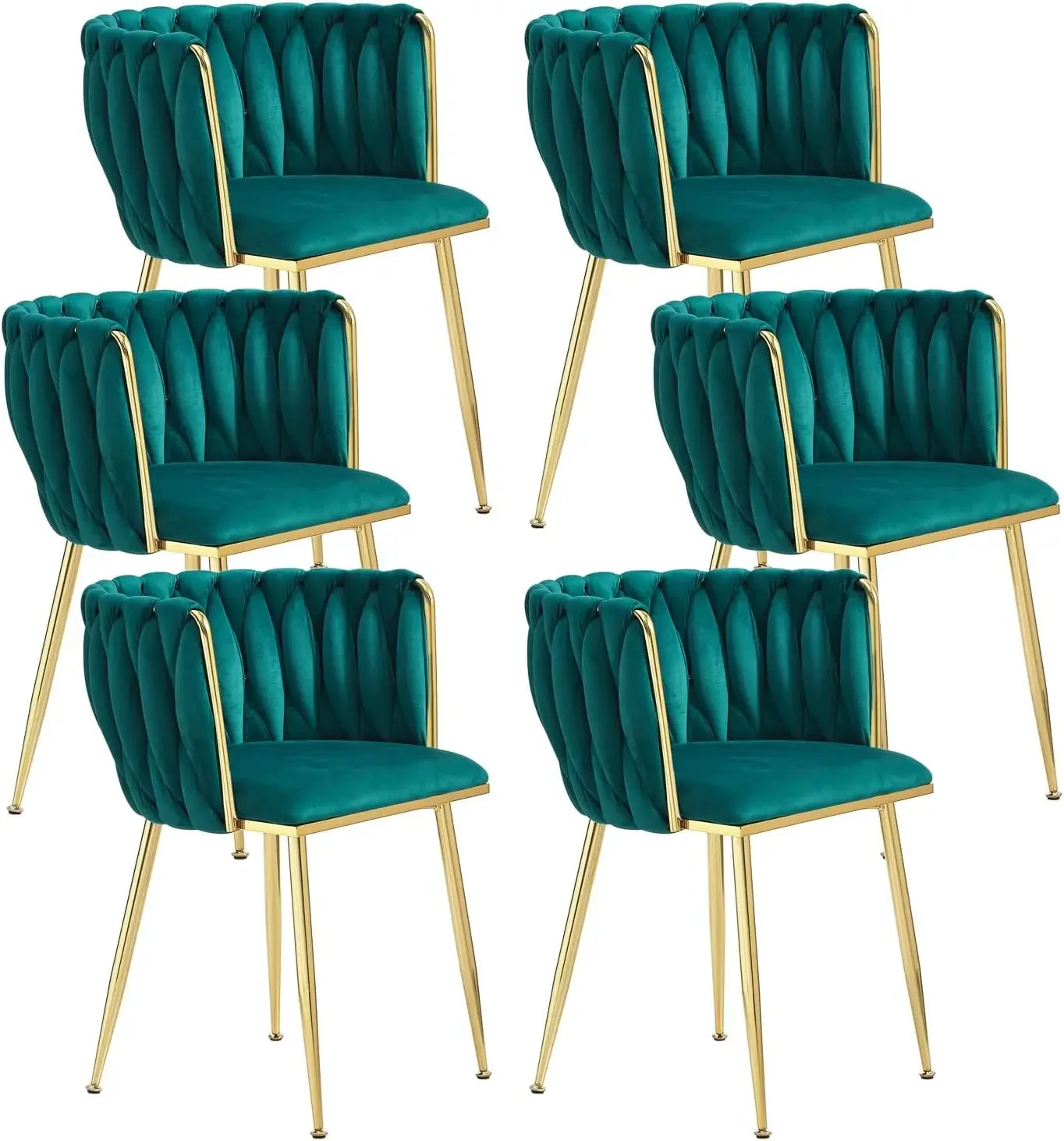 DAFIFY Upholstered Velvet Dining Chairs With Gold Legs