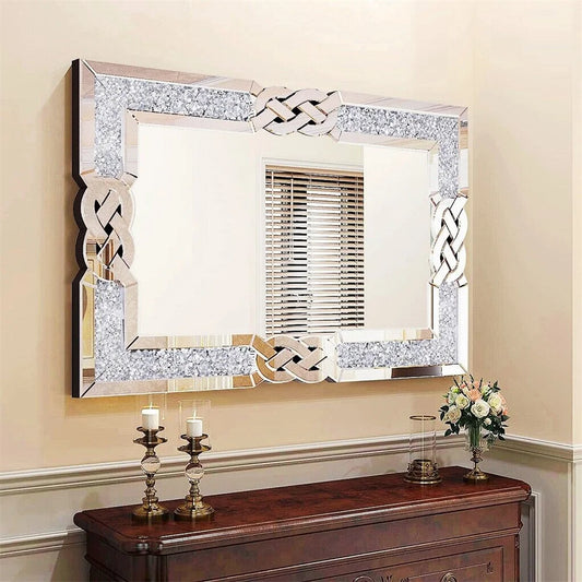 Hign-concerned Crystal Crush Diamond Vanity Mirror Framed Wall Decor