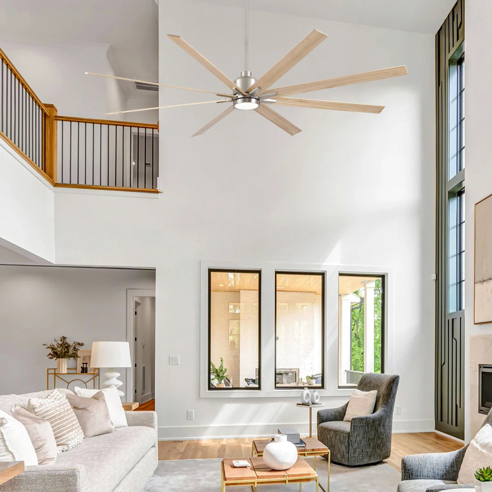 Lowe Profile Brushed Nickel Ceiling Fan with Light and ETL Certification