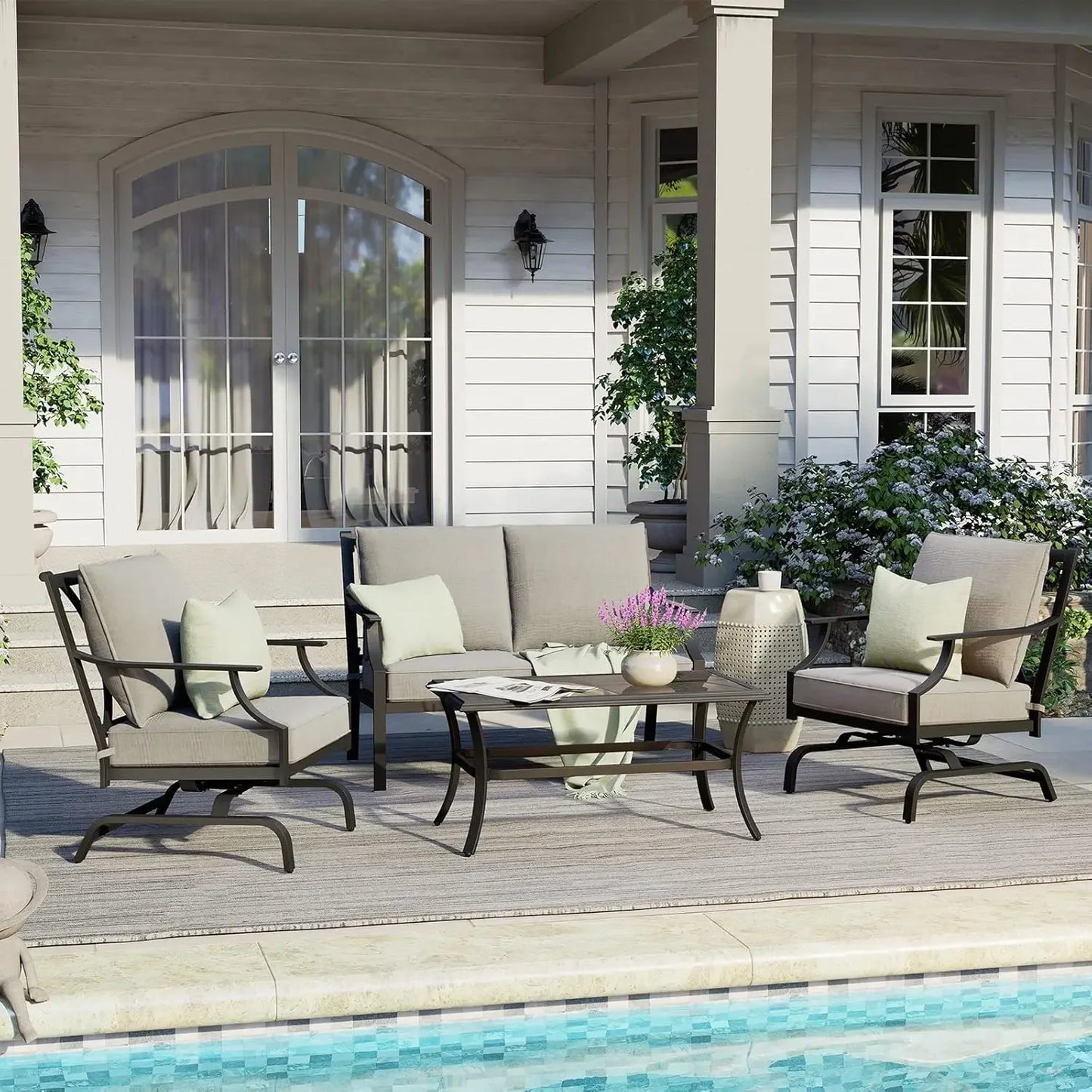 Outdoor Motion Conversation Furniture Set Coffee Table