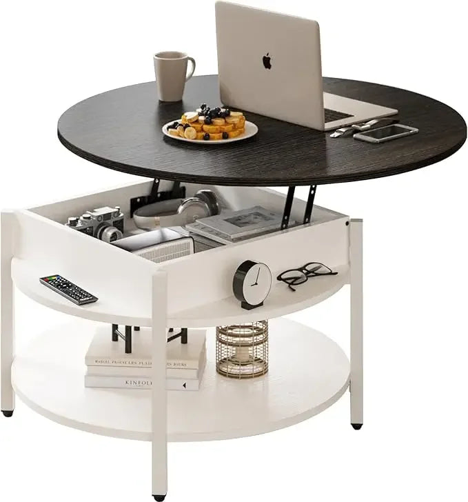 Angduo Round Lift Top Coffee Table With Ample Storage