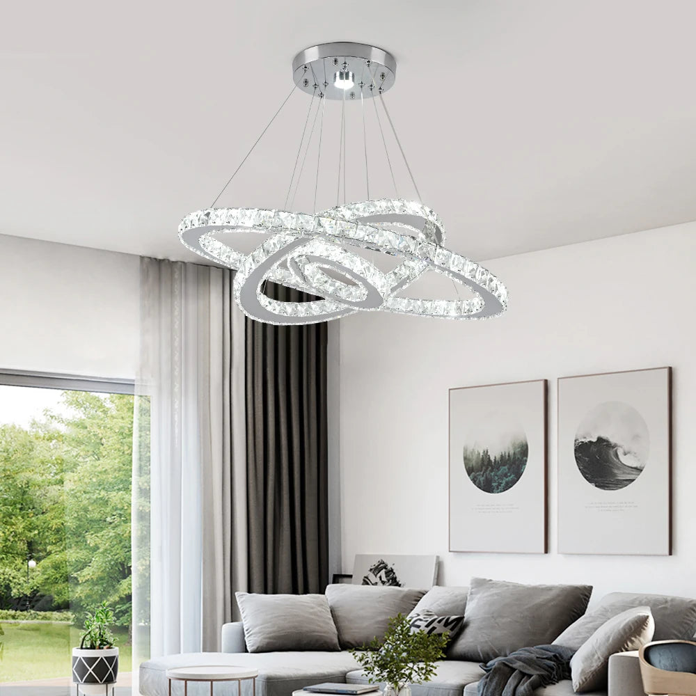 GreeLustr Luxury Crystal Pendant Light Dimmable Chandelier