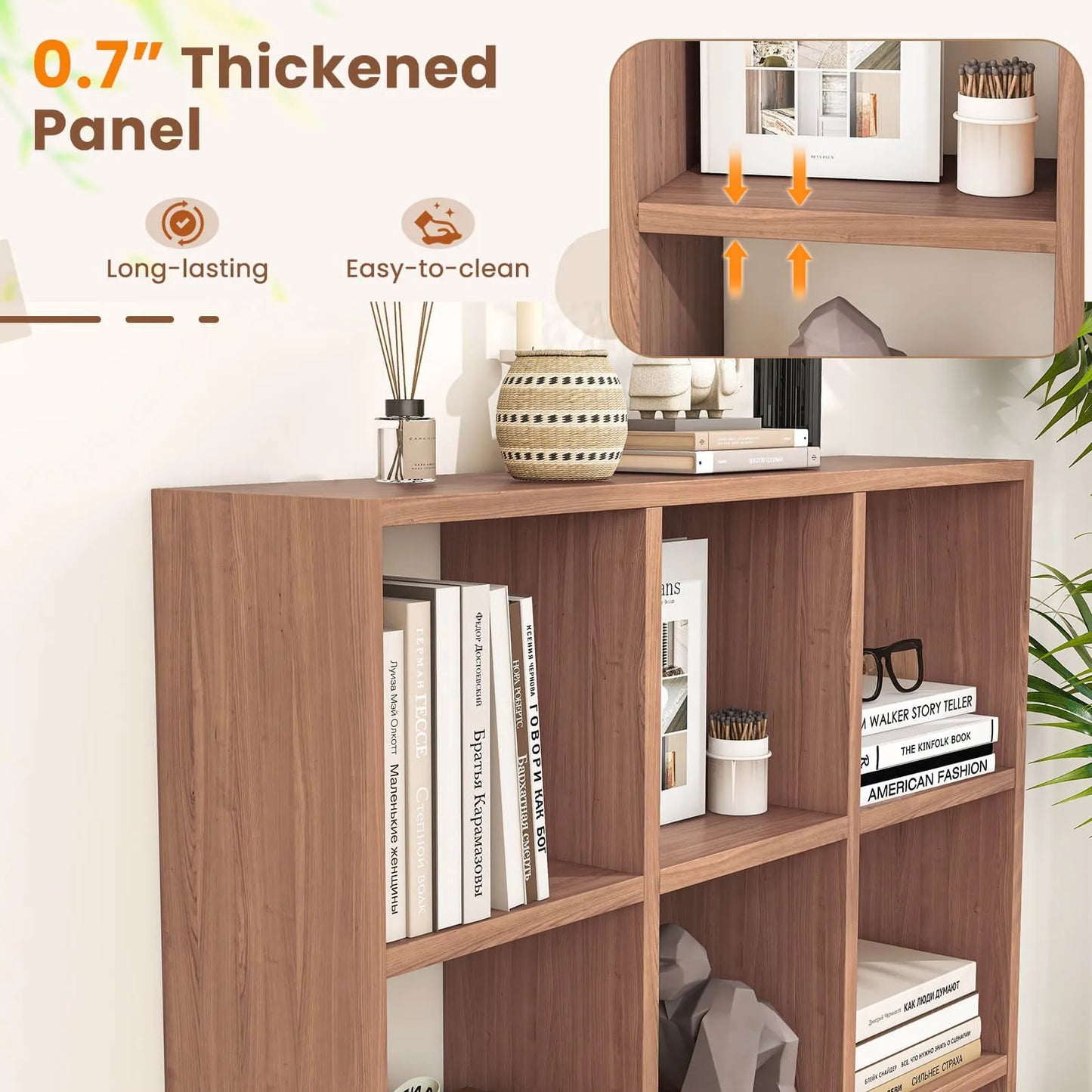 Modular Bookcase With Removable Shelves And Raised Feet