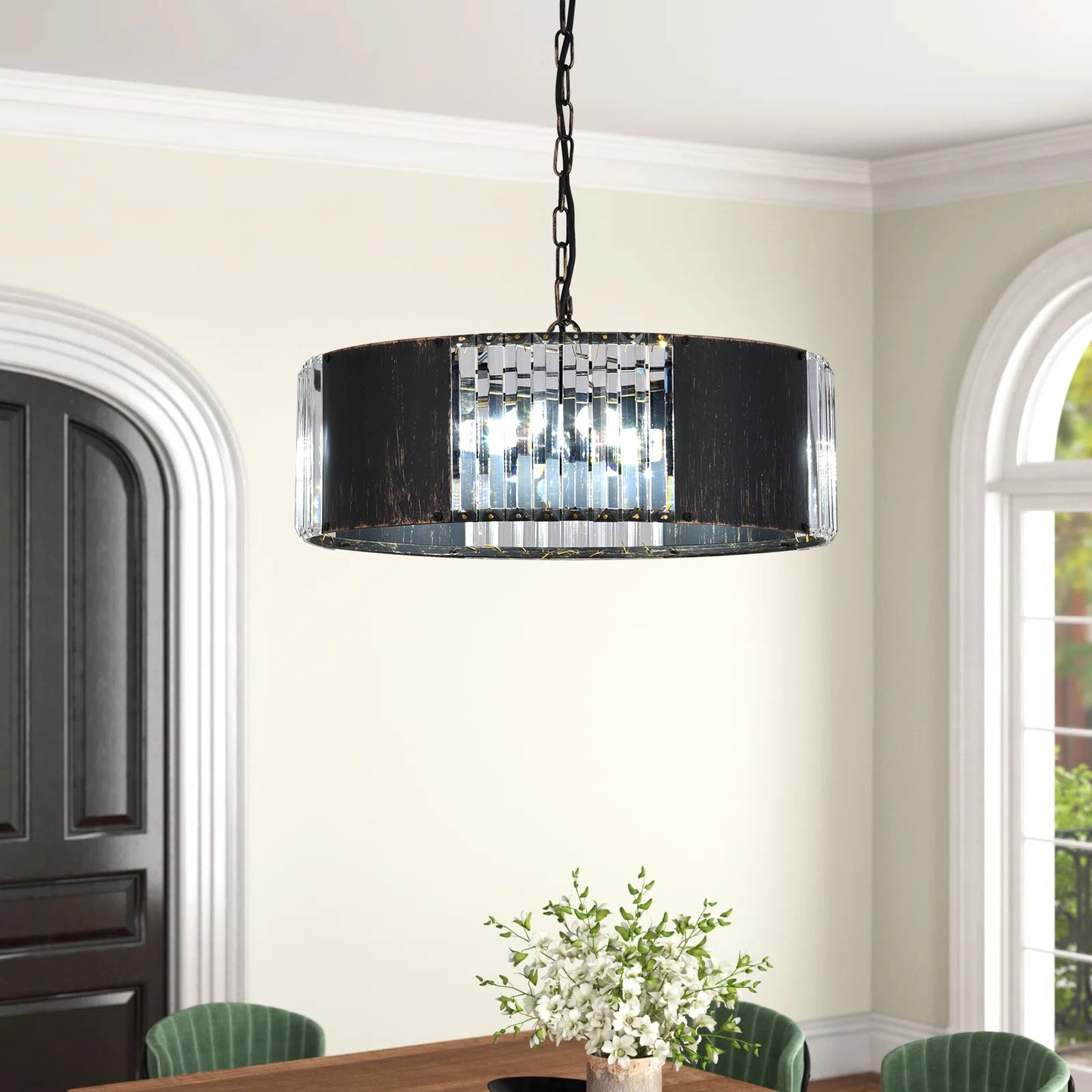 Vetrulus Modern Black Crystal Pendant Chandelier Light