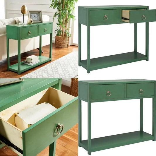 Sadie Modern Console Table With Two Drawers Fully Assembled