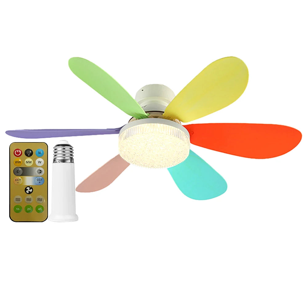 JOCESTYLE Ceiling Fan LED Lamp E27 Base Remote Control