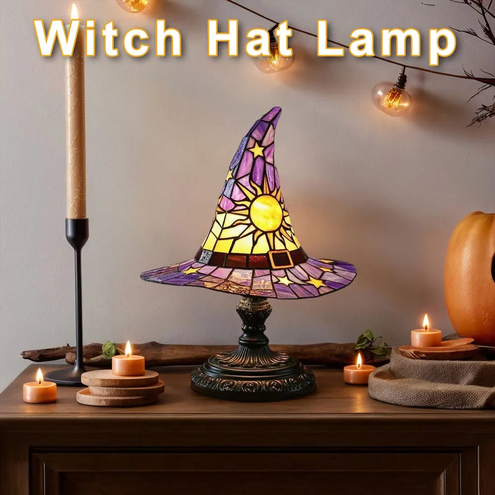Witch Hat LED Table Lamp Night Light Resin Ornament