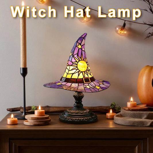 Witch Hat LED Table Lamp Night Light Resin Ornament