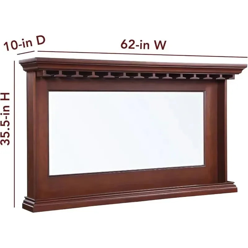Seville Back Bar Framed Mirror Hardwood