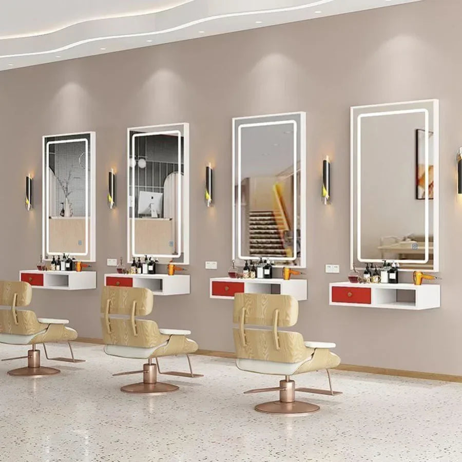 C Barber Shop LED Wall Mirror Hair Salon Decorative Trendy