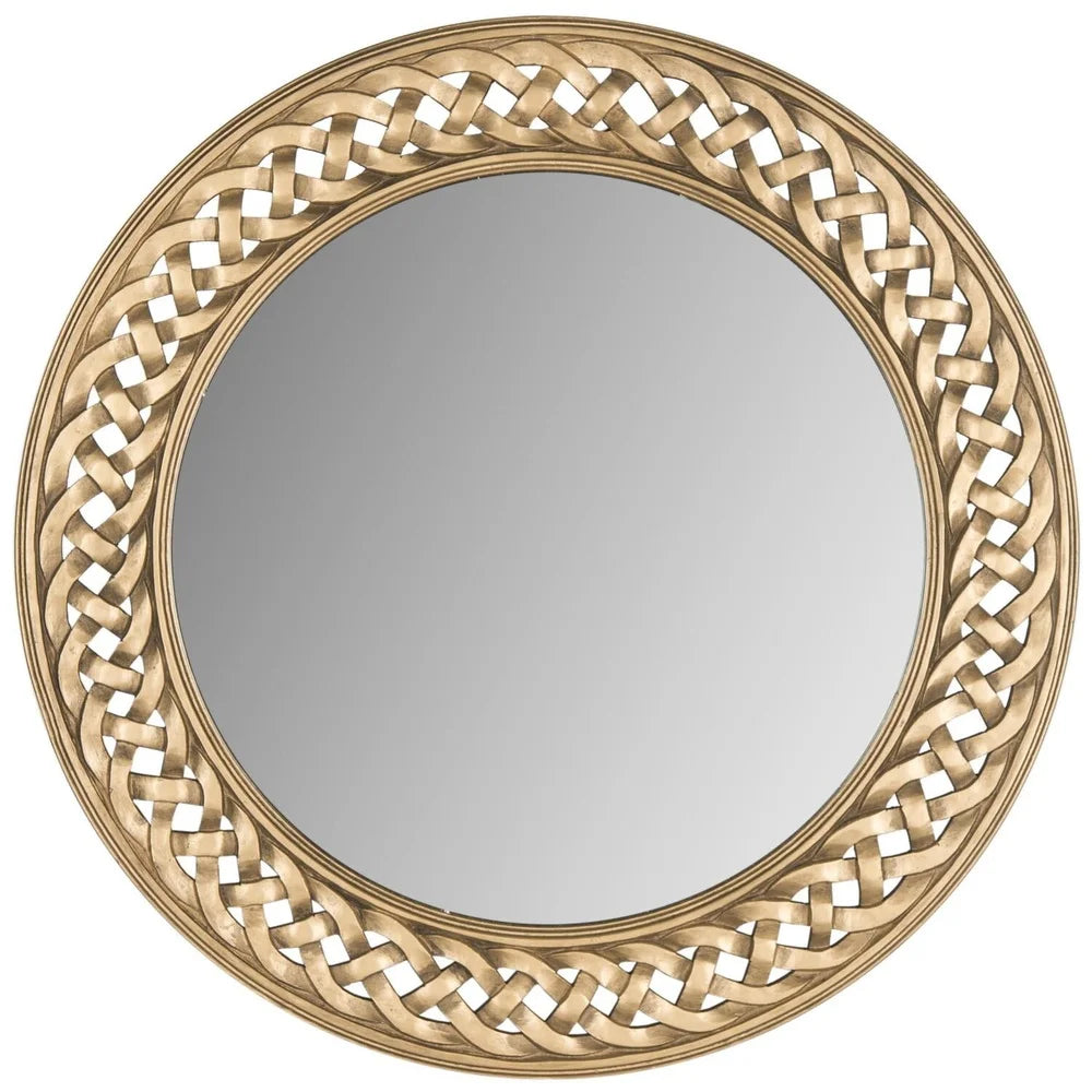 Dutrieux Braided Chain Wall Mirror Elegant Framed Glass Accent