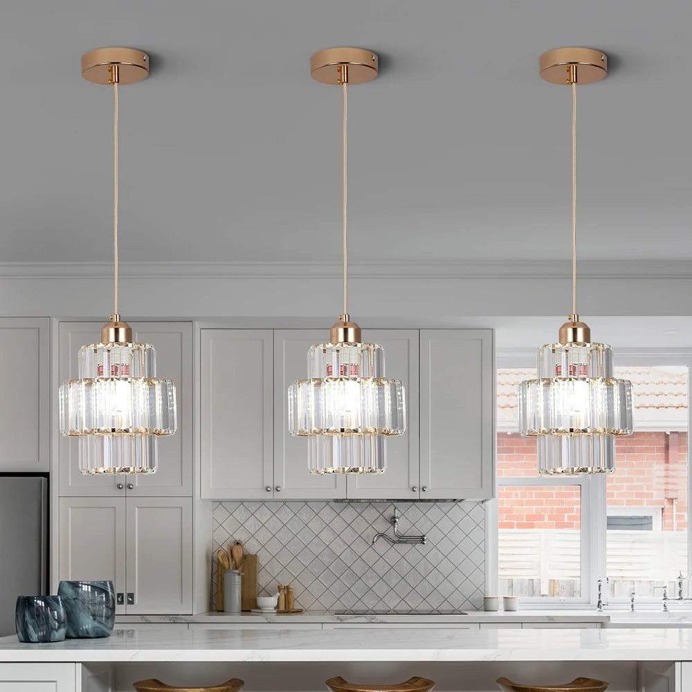 VETRULUSBullb LED Crystal Pendant Light Chandelier Modern