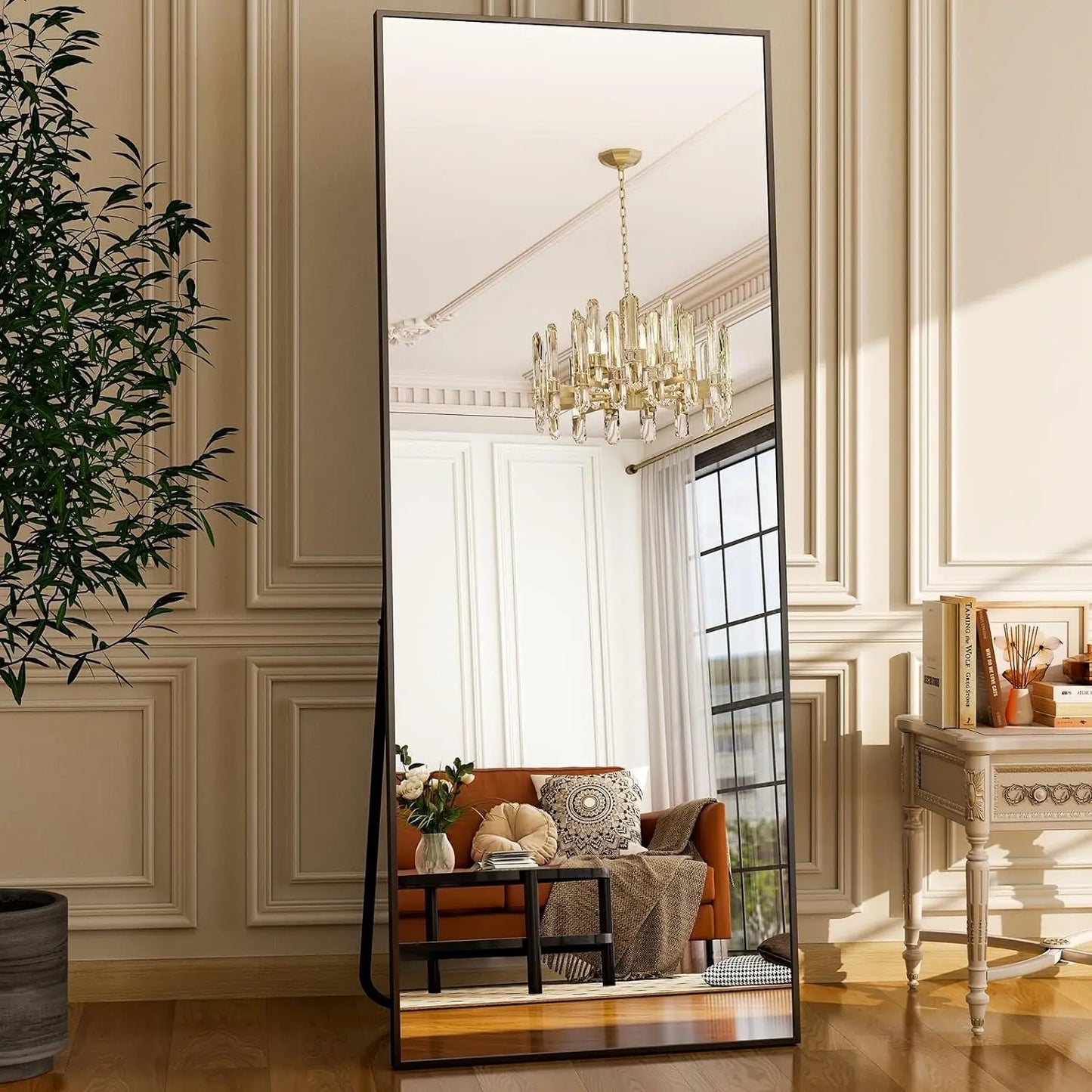 XRAMFY Floor Mirror Aluminum Frame Free Standing