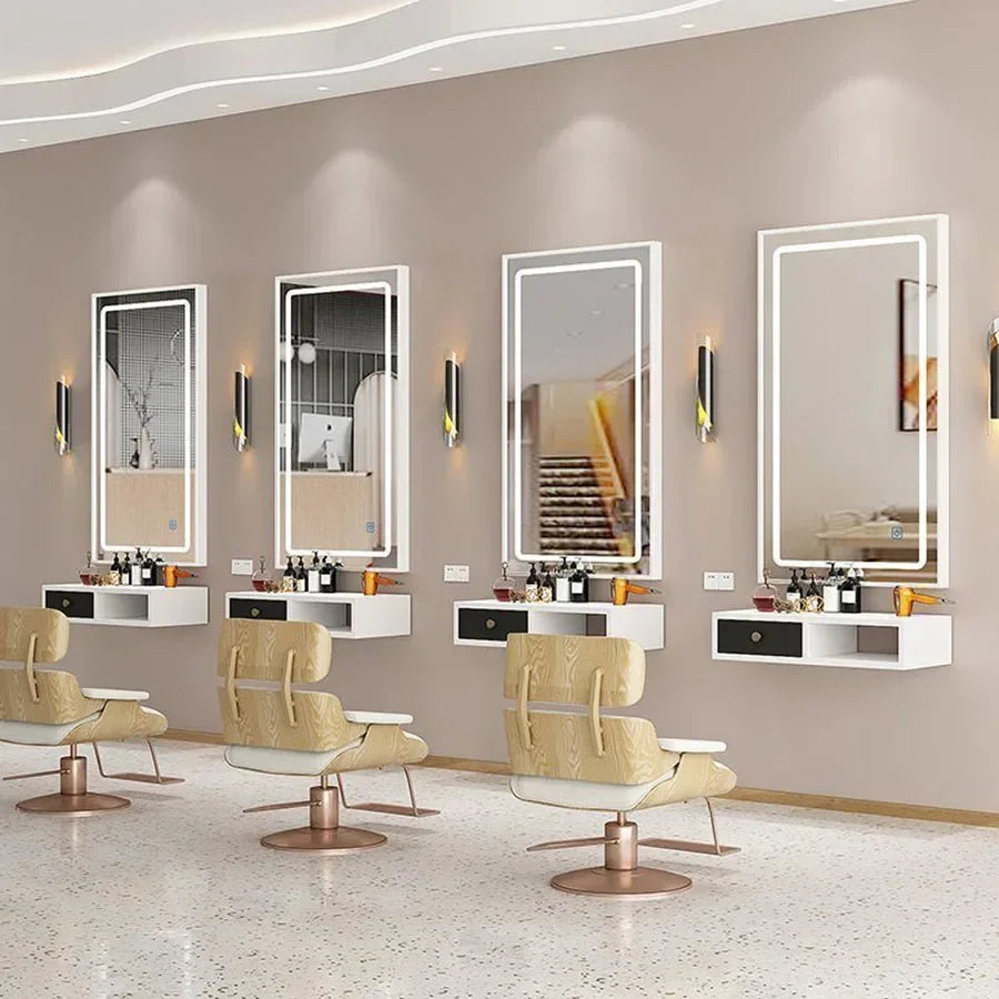 C Barber Shop LED Wall Mirror Hair Salon Decorative Trendy