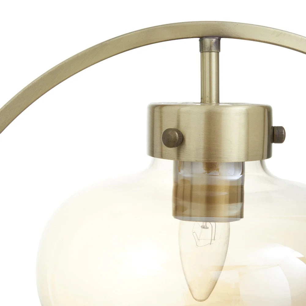 Circular Metal Accent Lamp With Clear Glass Shade Modern