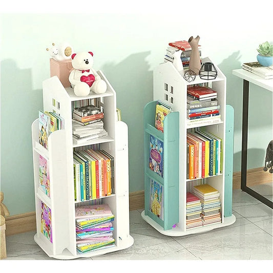 Cell 360 Rotating Kids Bookshelf With Toy Storage Organizer