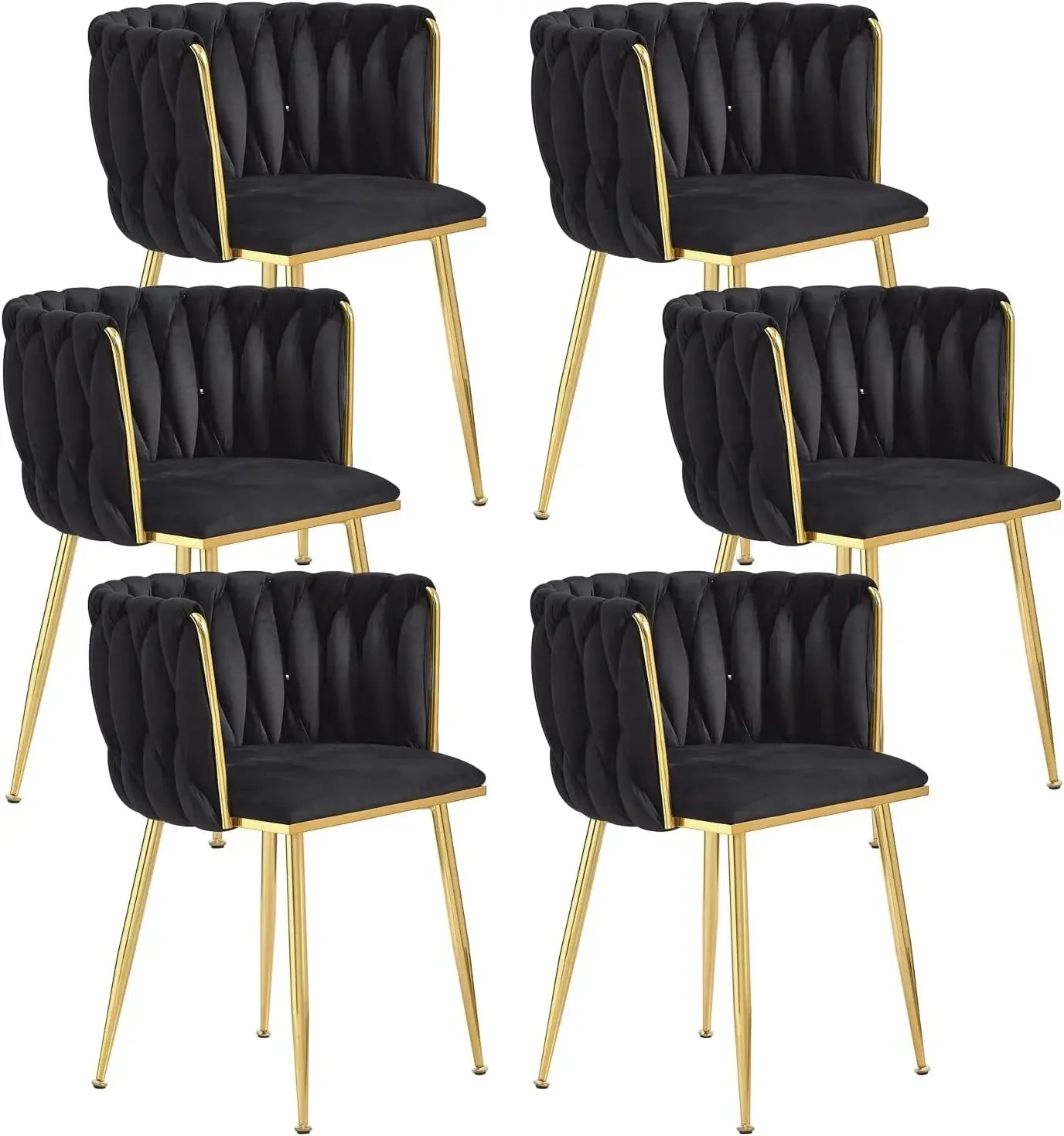 DAFIFY Upholstered Velvet Dining Chairs With Gold Legs