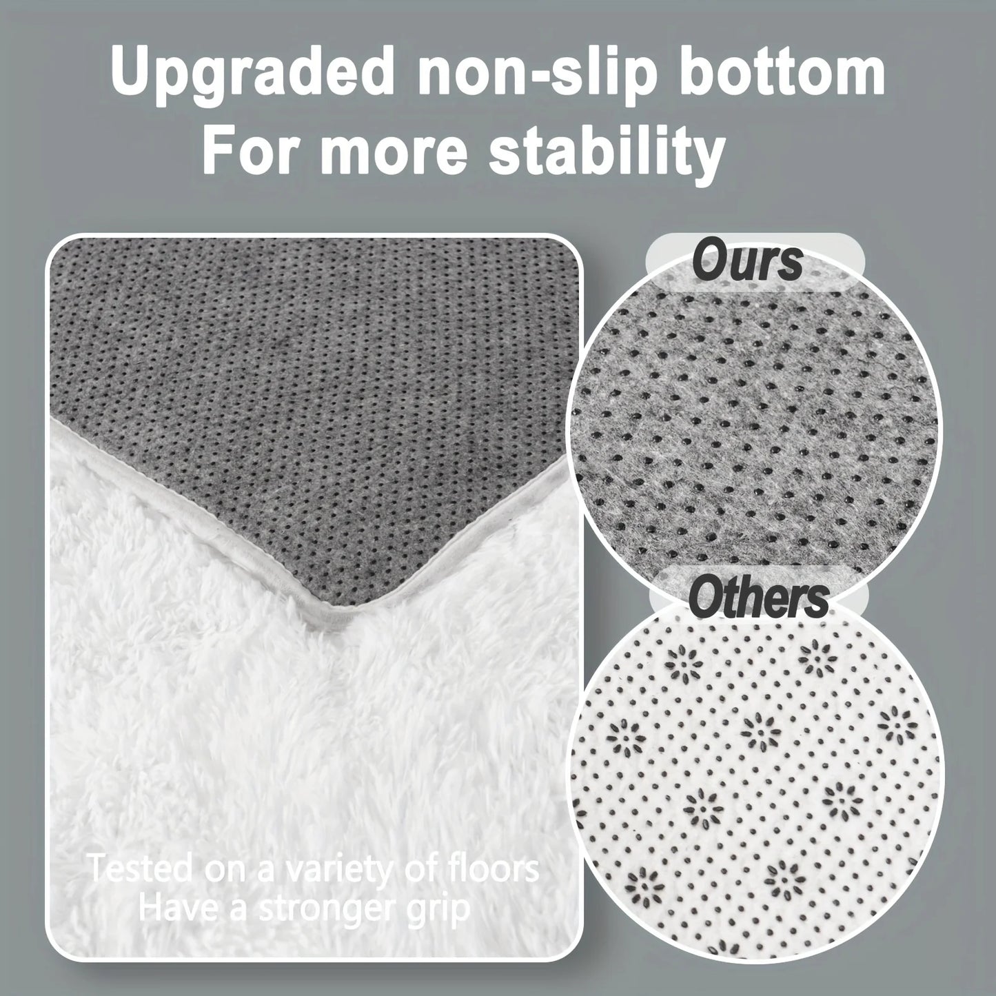 AUBUSSON Fluffy Shaggy Non Slip Rug For Living Room And Bedroom