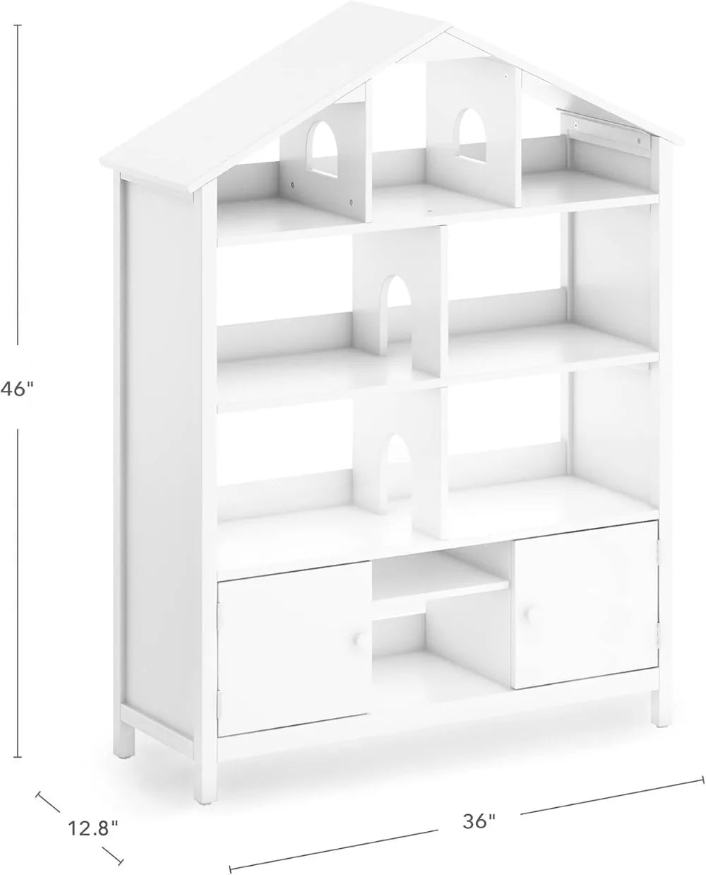 XMSJH Kids Dollhouse Bookcase Wooden Organizer Shelves