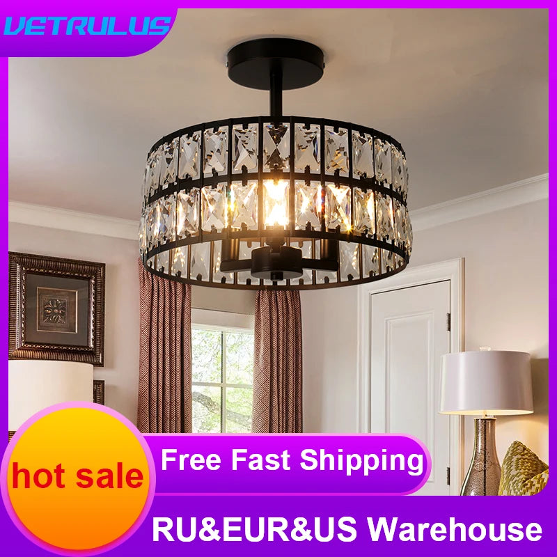 Vetrulus Crystal Pendant Light Chandelier Modern Lamp