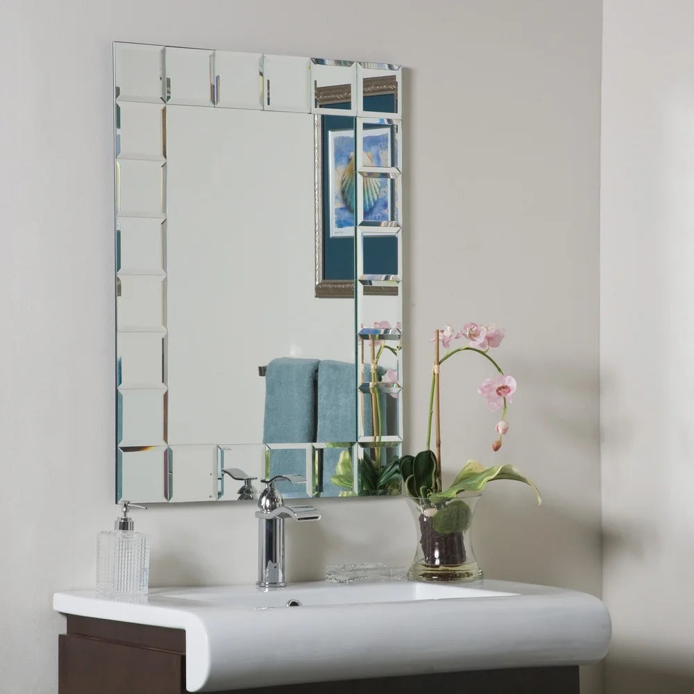 DUTRIEUX Modern Frameless Beveled Wall Mirror For Bathroom