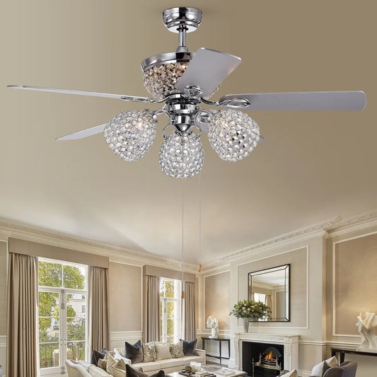 XMSJ Crystal Lighted Ceiling Fan With Remote Control