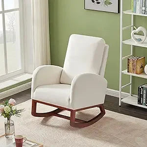 DAFIFY Teddy Rocking Glider Chair Upholstered Wingback