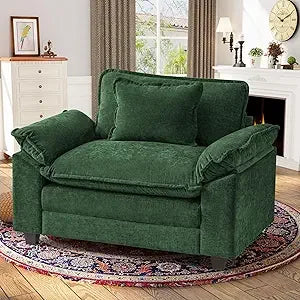 RBXC Oversized Chenille Accent Chair Upholstered Armrests