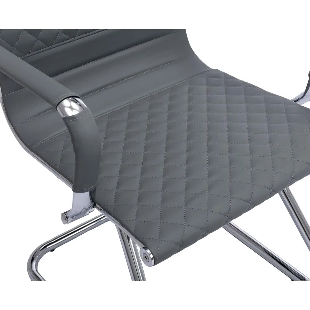Huanzhuang 4 Office Guest Chairs Rhombic Grid Back Base