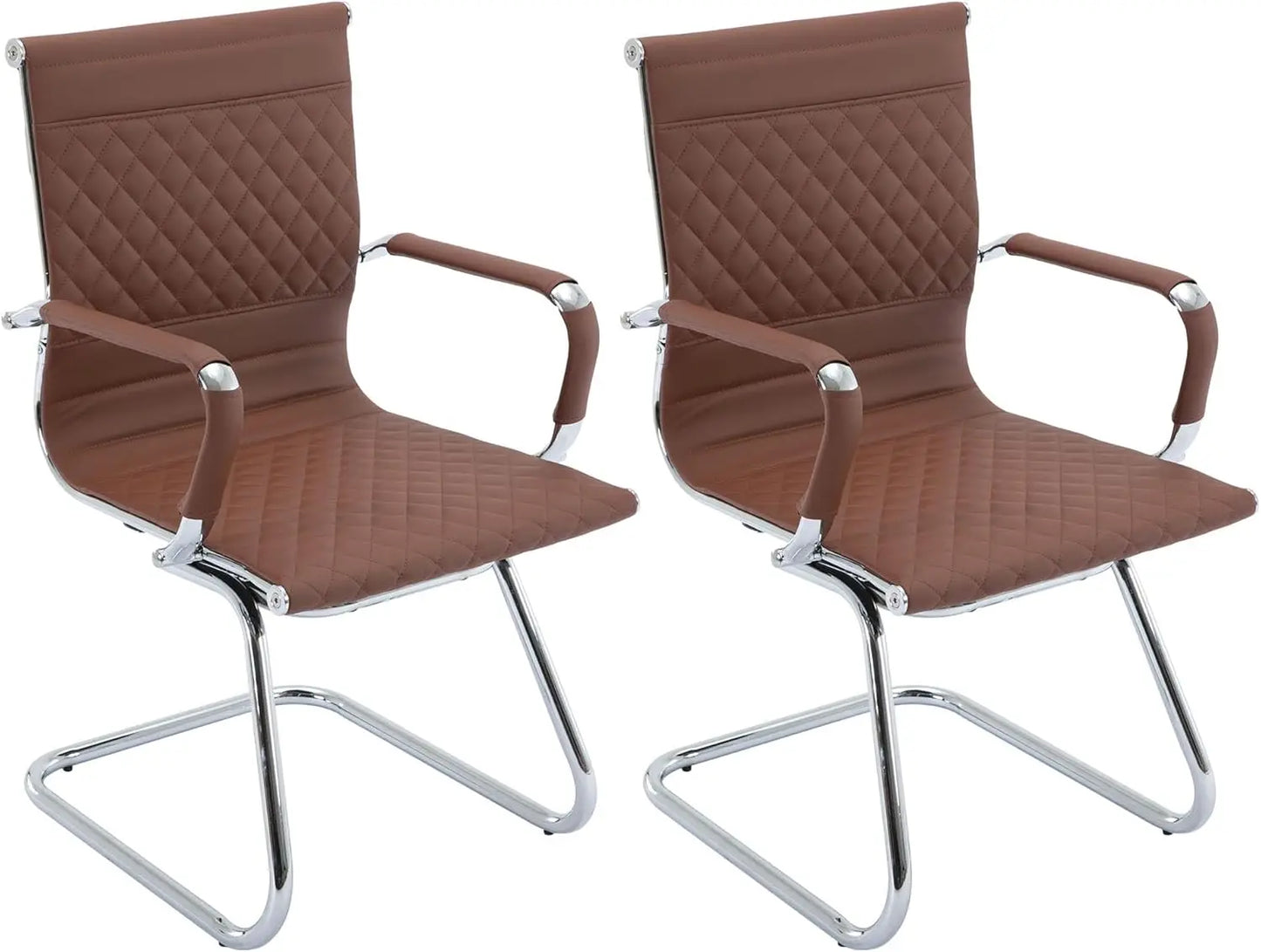 Huanzhuang 4 Office Guest Chairs Rhombic Grid Back Base
