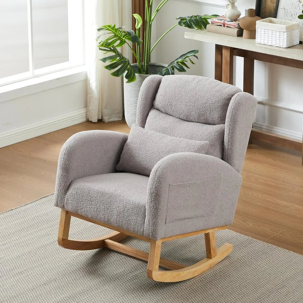DAFIFY Teddy Rocking Glider Chair Upholstered Wingback