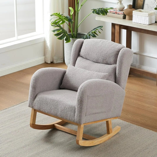DAFIFY Teddy Rocking Glider Chair Upholstered Wingback