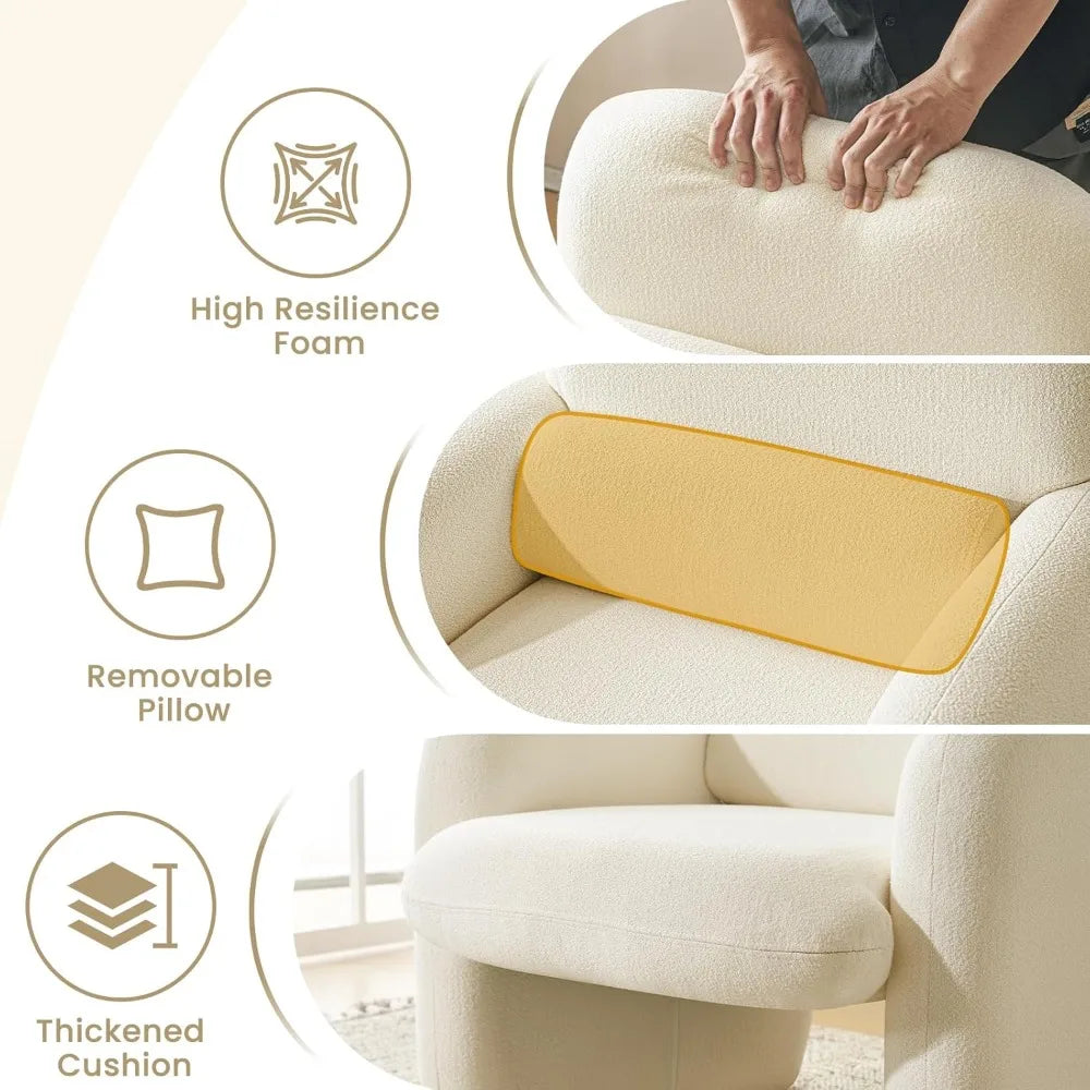 DAFIFY Modern Chenille Upholstered Accent Chair Set Of 2