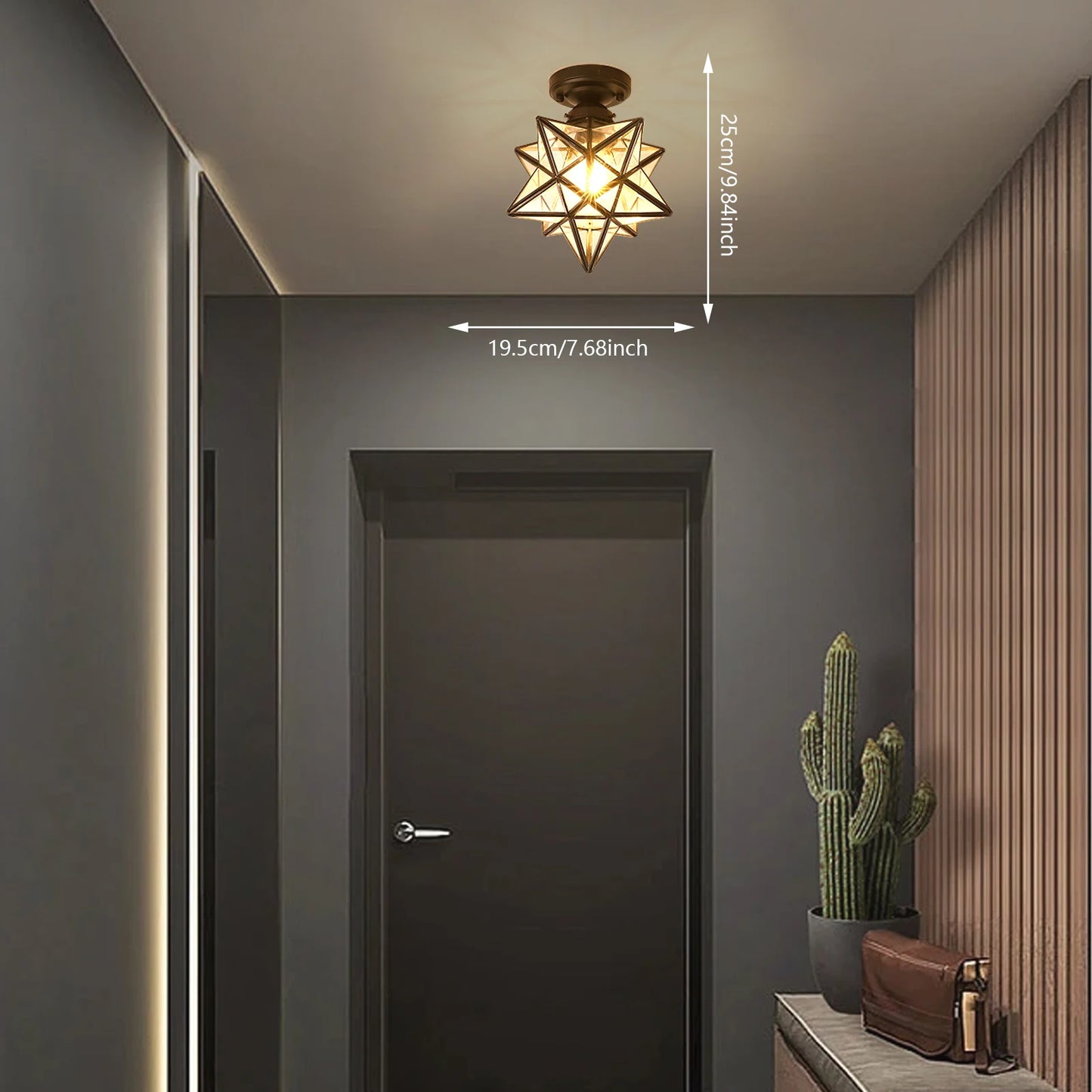 LOYALHEARTDY Star Flush Mount Ceiling Light Modern Minimal