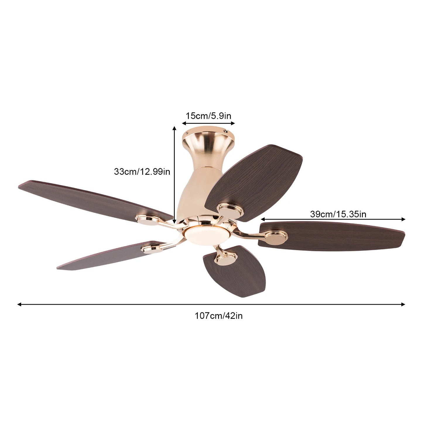 Bymaocar Ceiling Fan Chandelier with Remote Control and Light