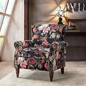 MKDK Modern Wingback Accent Chair Upholstered Armchair With Nailhead Trim
