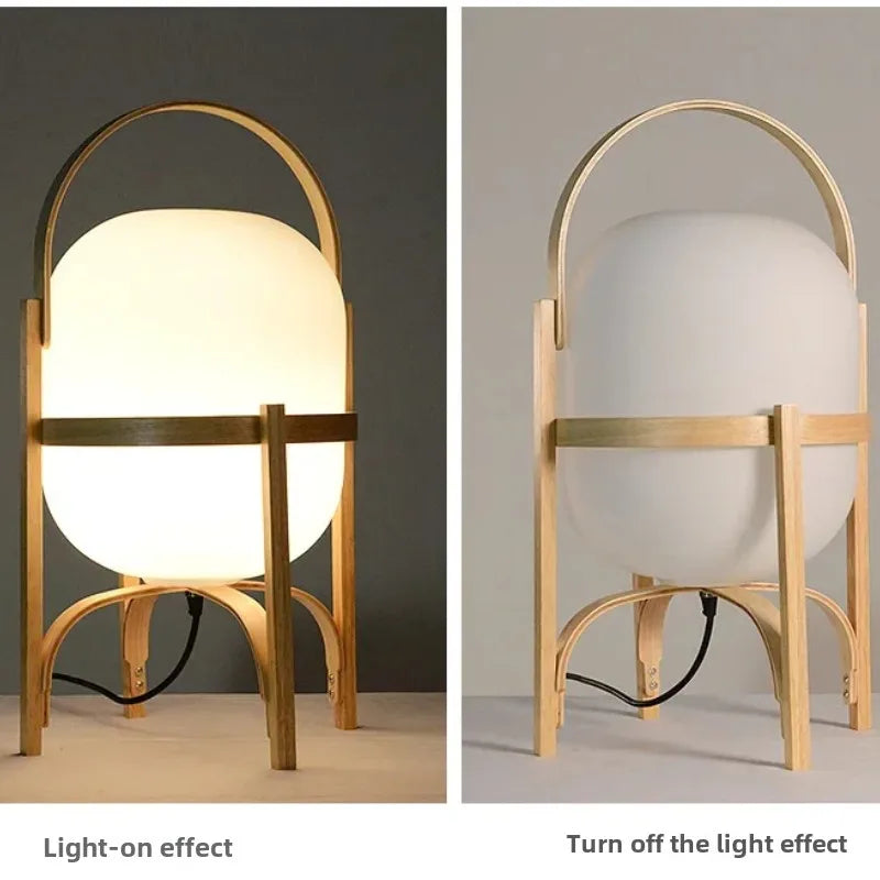 Wood Art LED Desk Lamp Modern Minimalist Bedside Light