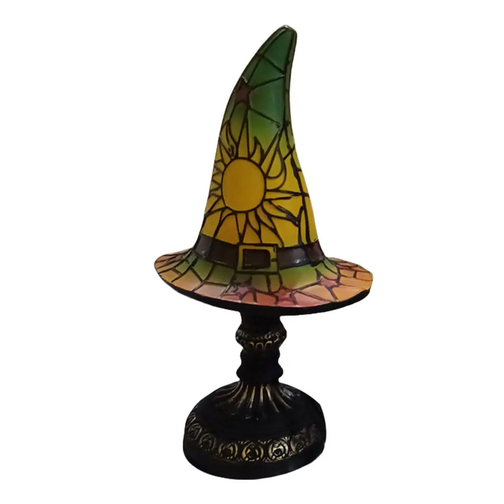Witch Hat LED Table Lamp Night Light Resin Ornament