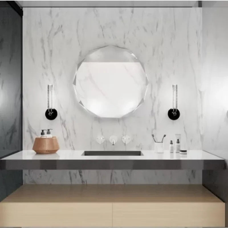 Frameless Round Beveled Edge Decorative Wall Vanity Mirror