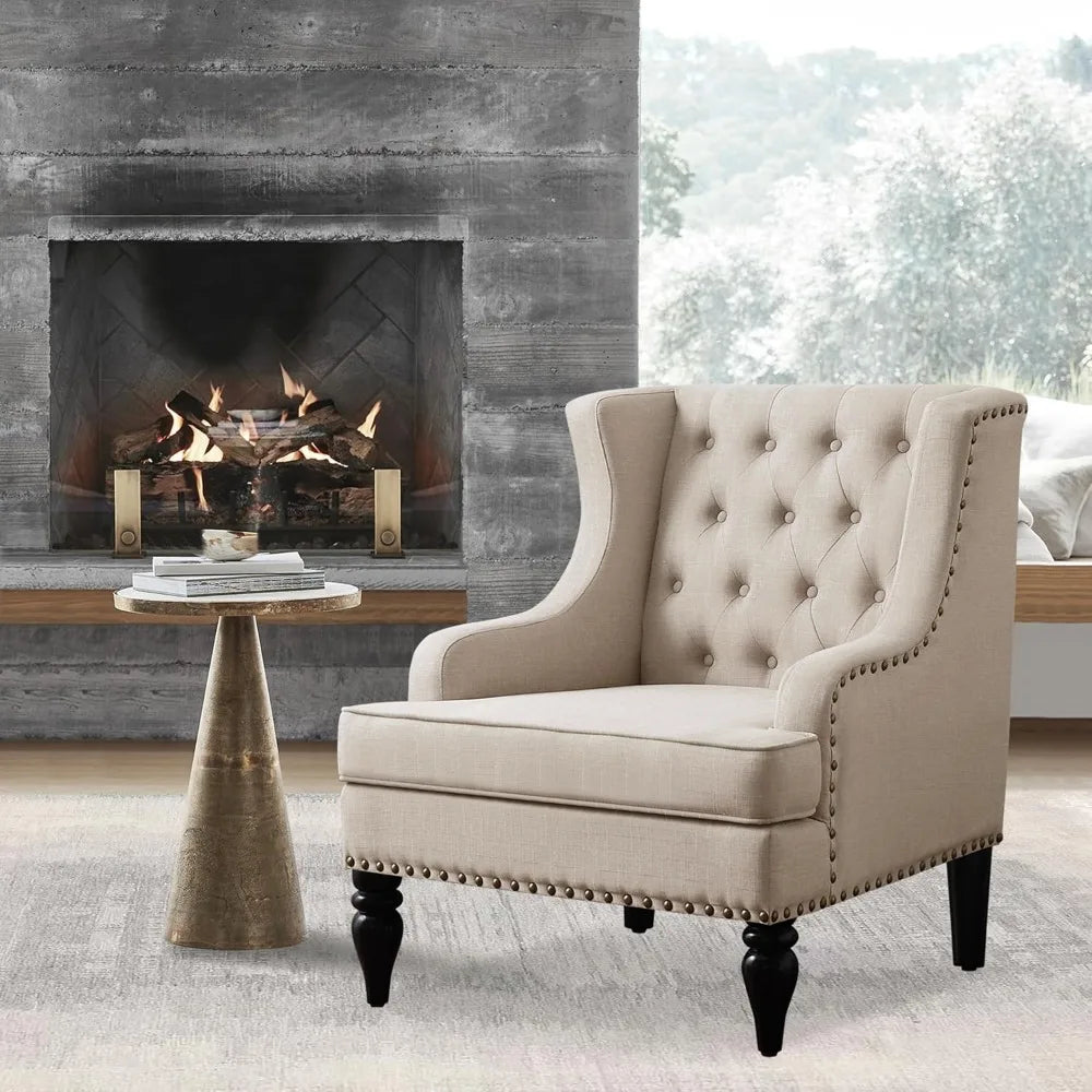 Dafify Modern Upholstered Wingback Armchair Reading Chair