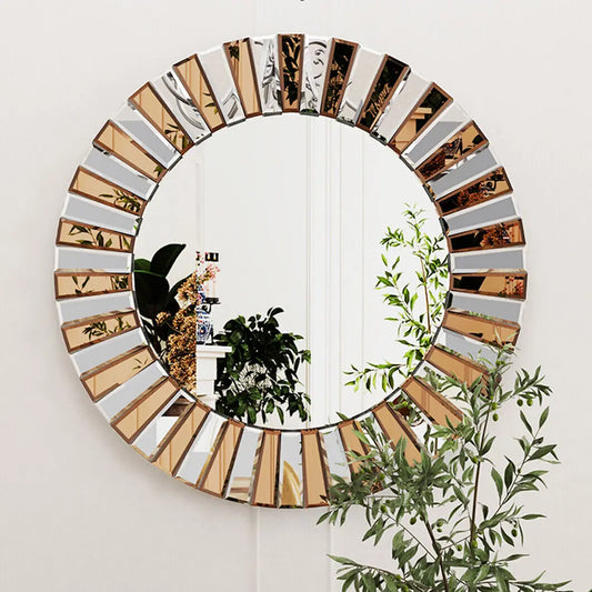 BORWARTH Round Wall Mirror Decor For Hallway And Bathroom